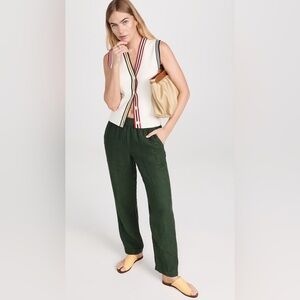 Alex Mill Standard Pull On Pants Linen Pine Needle Green Small